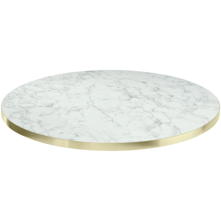 Tischplatte Marvani rund, edle Aluminumkante