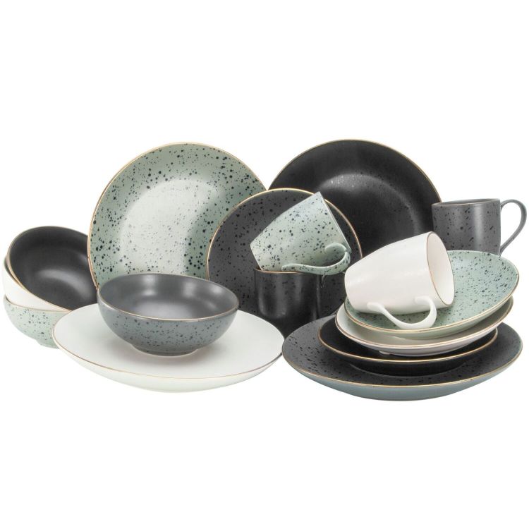 Industrial Gold - Servizio di stoviglie da 16 pezzi