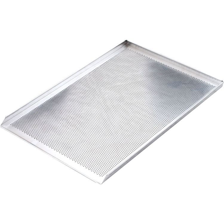 Plaque de cuisson perforée en aluminium, 3 bords