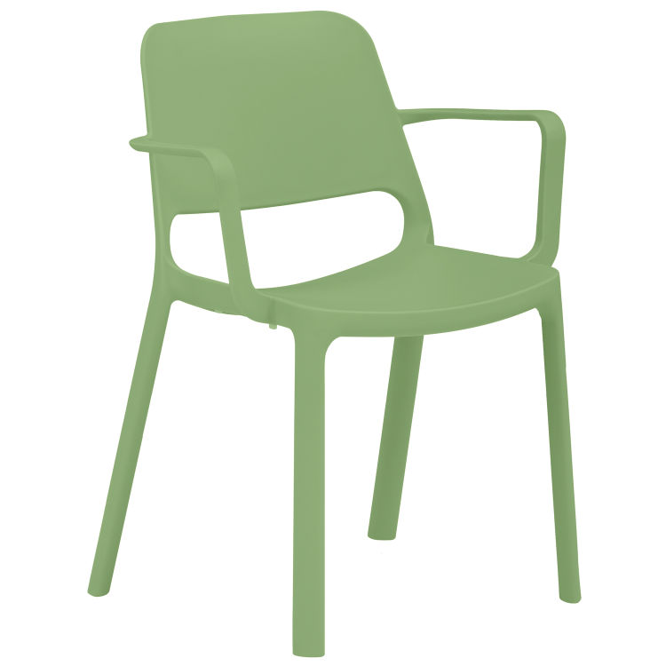 Stapelstuhl mit Armlehnen 2051 (2 Stück Packung), Polypropylen, outdoorgeeignet