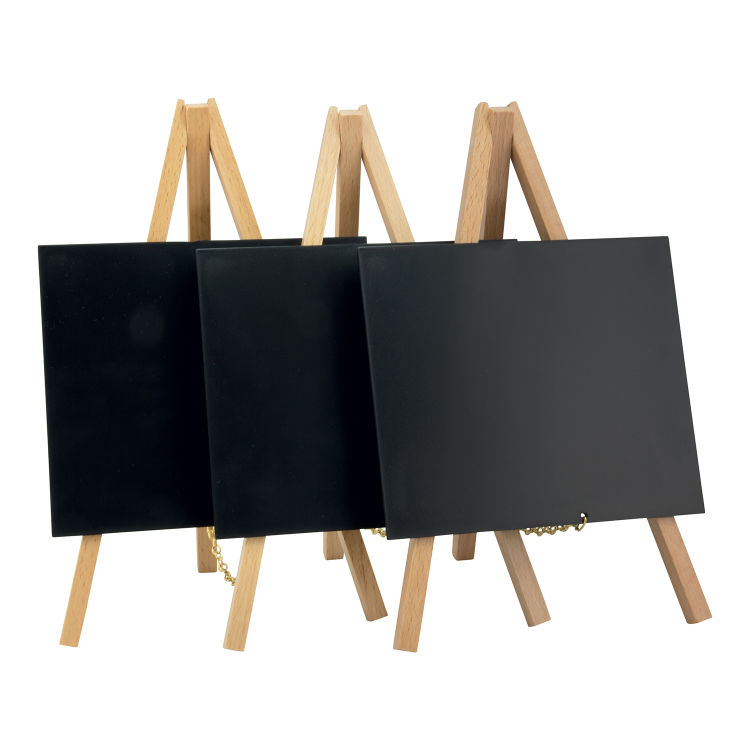3er-Set Mini-Tischtafeln auf Staffeleien – Holz mit Lack-Finish