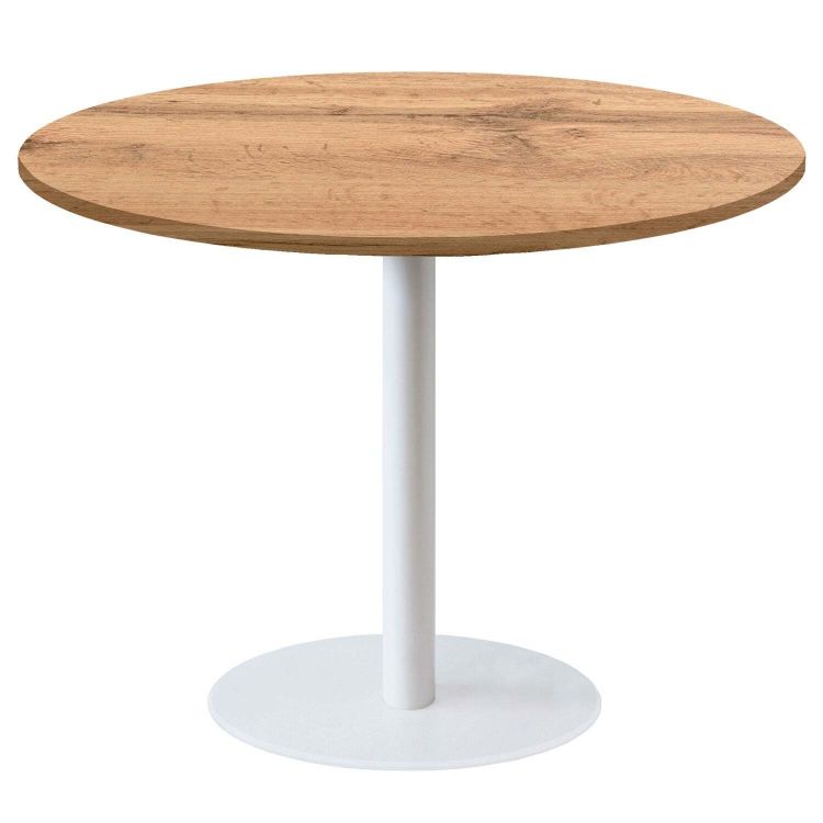 Tavolo Rome XL rotondo base bianco - laminato legno