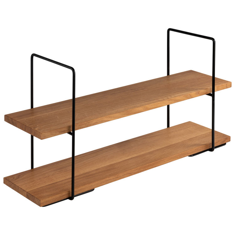2-stufige Etagère 80 x 23 cm, H: 40,5 cm Set bestehend aus: - 2 Buffetständer 23 x 19 cm, H: 40,5 cm Metall, PVC, schwarz