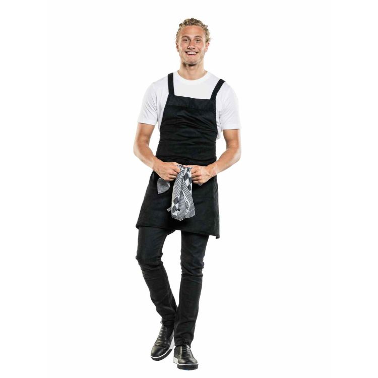 Latzschürze Cross Black Velvet W70–L85