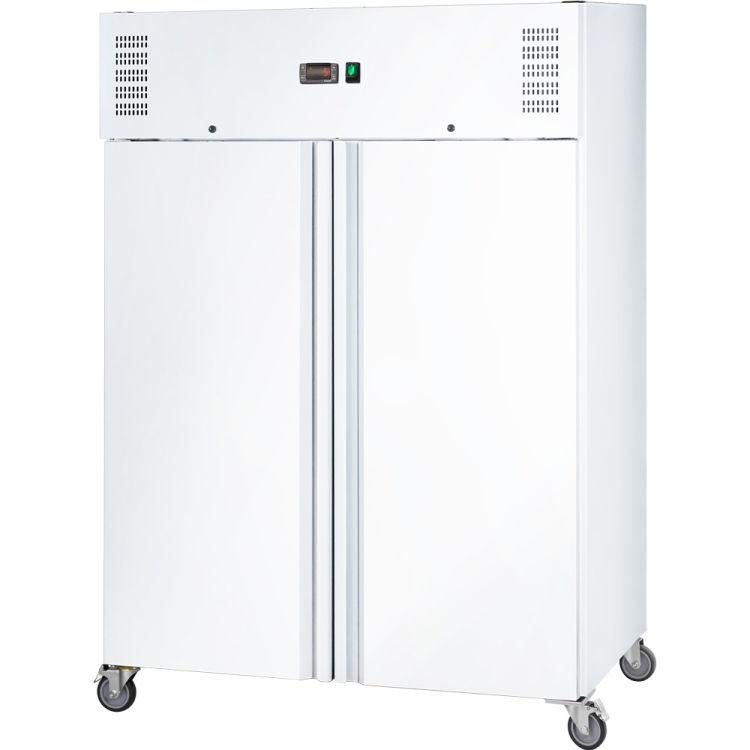 Réfrigérateur mobile double porte avec étagères GN 2/1