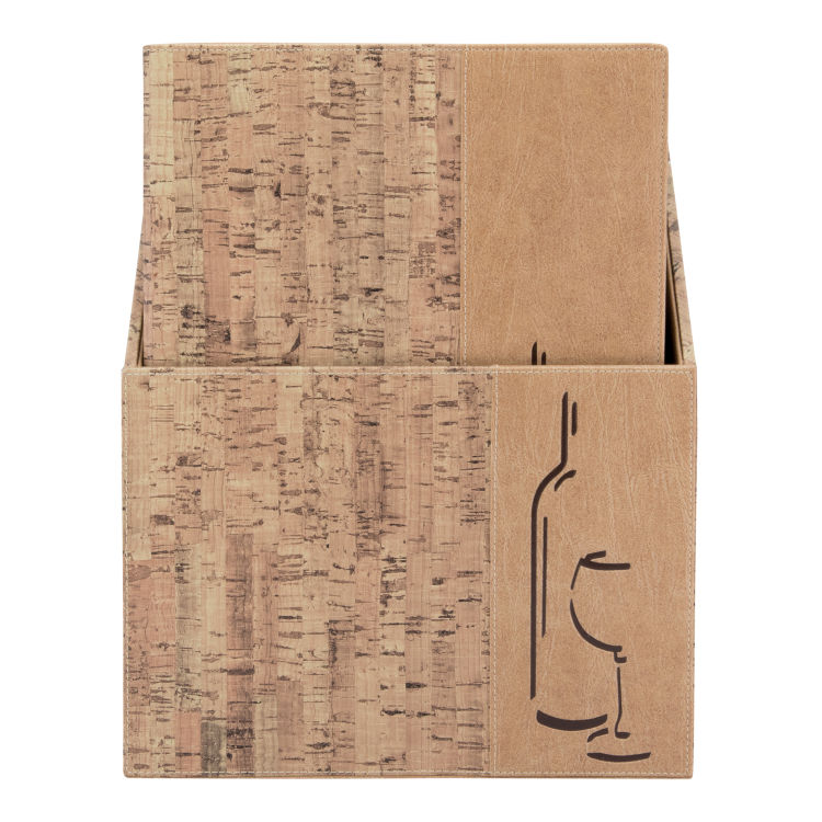 Box mit 10 Getränkekarten A4 Design – Kork – 4 Seiten