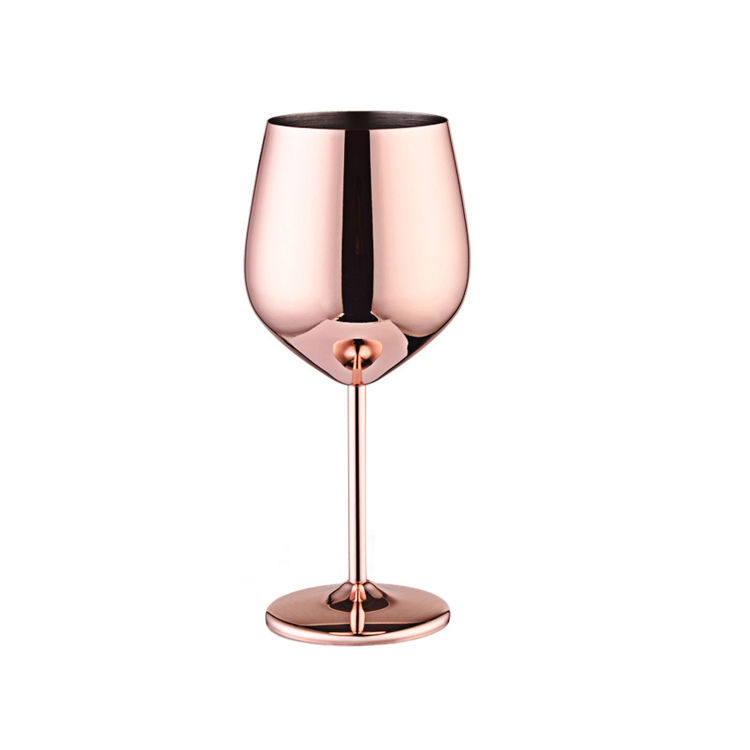 2 bicchieri da vino/cocktail, acciaio inossidabile, color rame, 0,500 litri