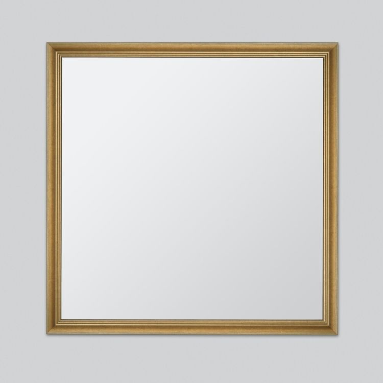 Spiegelrahmen aus Holz, gold-grün, modern, seidenglanz