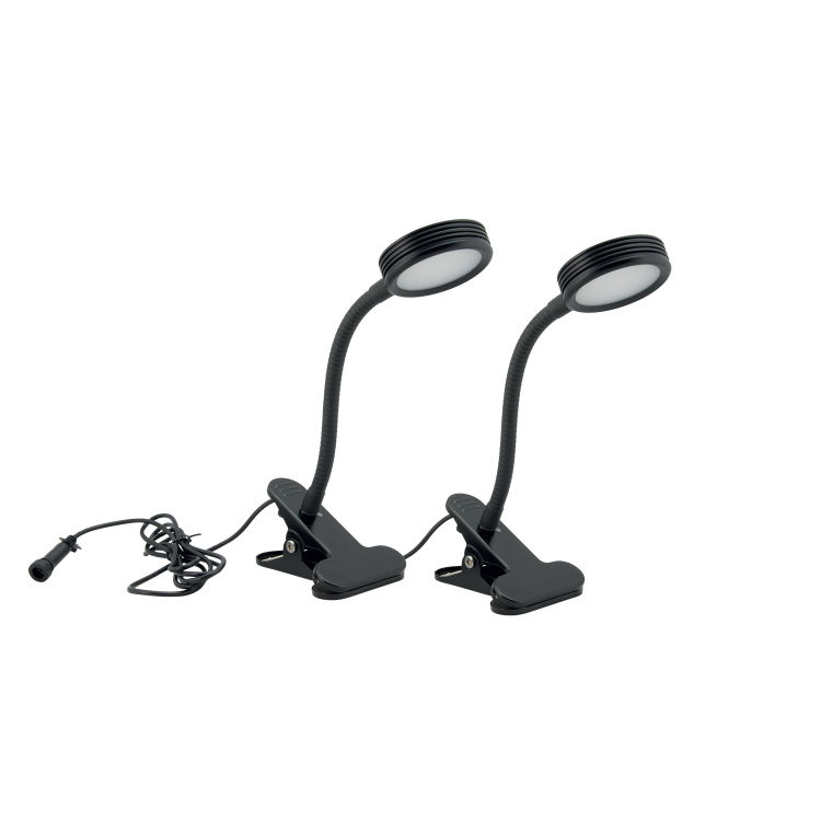 Lot de 2 Lampes LED pour stop trottoir et chevalets (Glass Star et Menu Stand) - câble de 5m inclus - option possible avec batterie