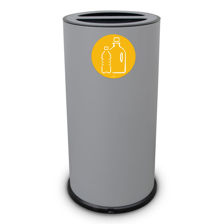 Stil Casa Recyclingbehälter, Stahl lackiert, zwei Fächer, magnetisches Piktogramm