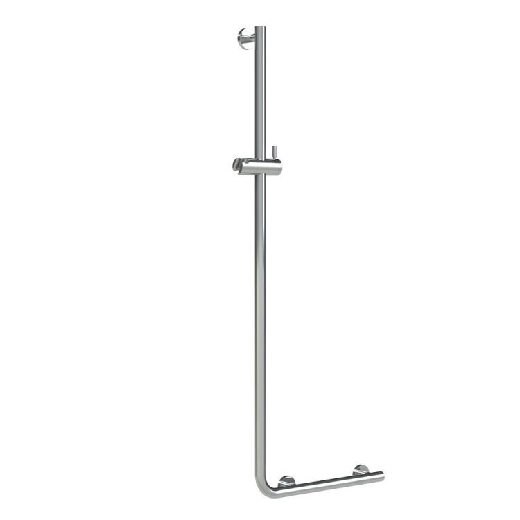 Asidero de baño Boston Comfort & Safety con barra de ducha - acero inox. - izquierda