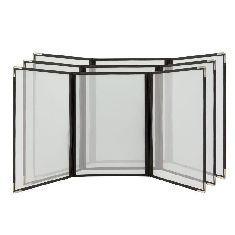 3er-Set A4 Speisekartenhüllen Crystal – Transparent – 6 Seiten