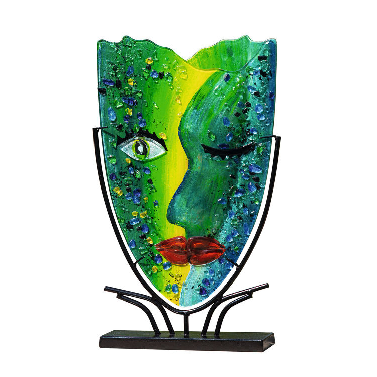 Glasart ovale Dekovase Face Twinkle