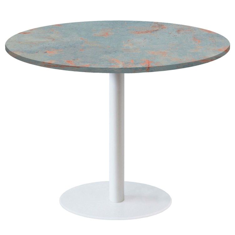 Tavolo Rome XL rotondo base bianco - laminato pietra