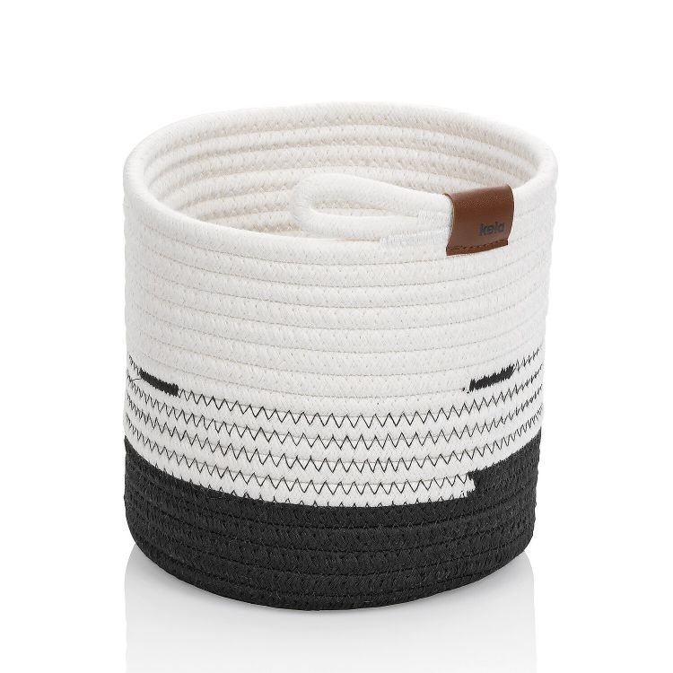Korb Hedda Baumwolle/Polyester Mischung weiß-schwarz 17,0cm 18,0cmØ