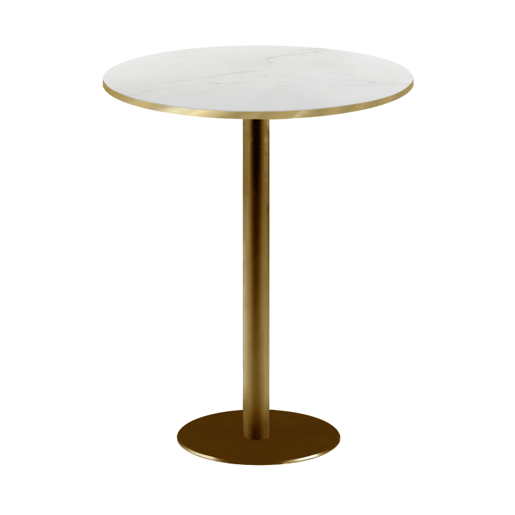 Stehtisch Rome goldmetallic rund mit messingfarbenen Kanten