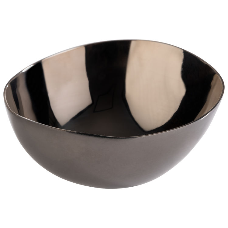 Schale, 4er Set -PEBBLES- 6,5 x 6 cm, H: 2,5 cm 18/10 Edelstahl, Gunmetal-Look PVD-beschichtet