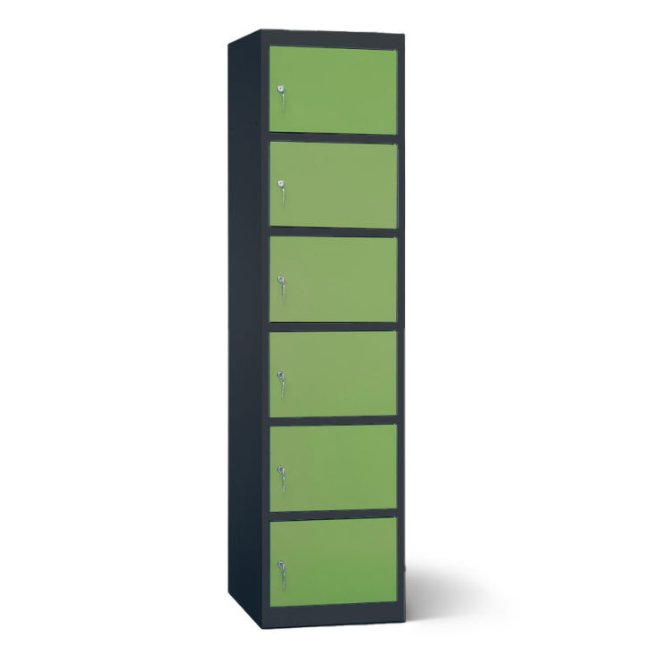 Akku-Ladeschrank 6 Fächer mit anthrazitgrauem Korpus