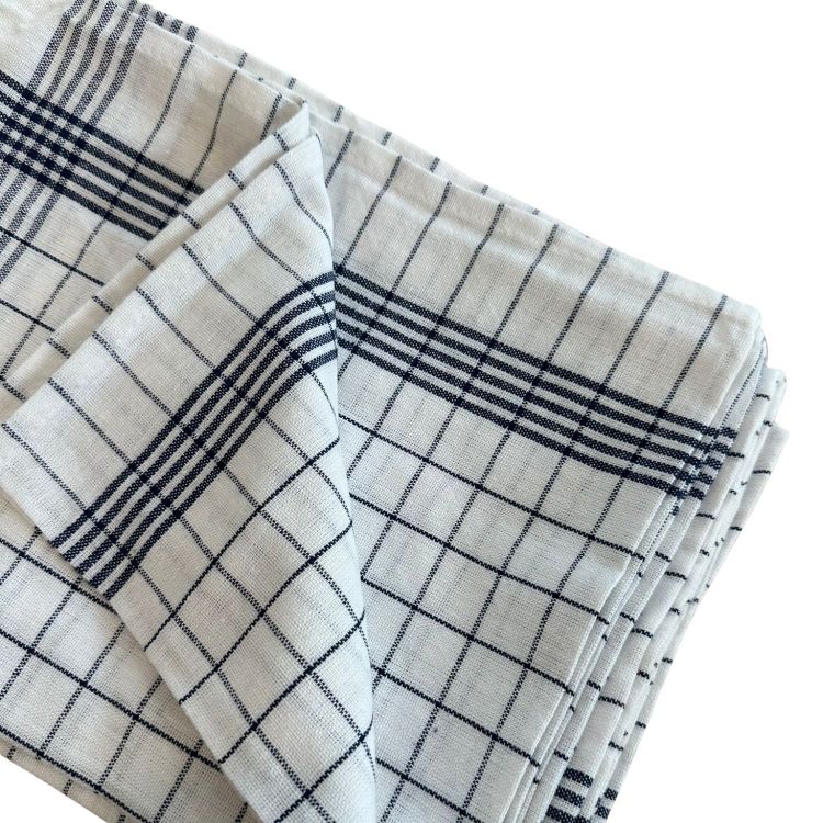 10er-Set Geschirrtücher blau-weiß kariert in 50/70 cm