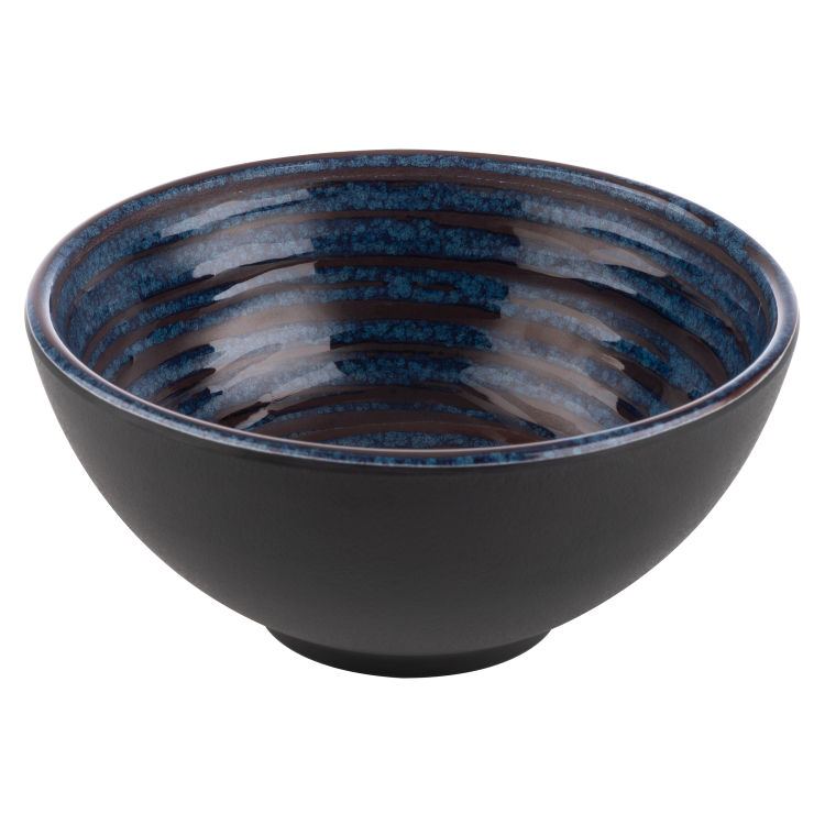 Schale -LOOPS- Melamin innen: Dekor, dunkelblau außen: dunkelgrau