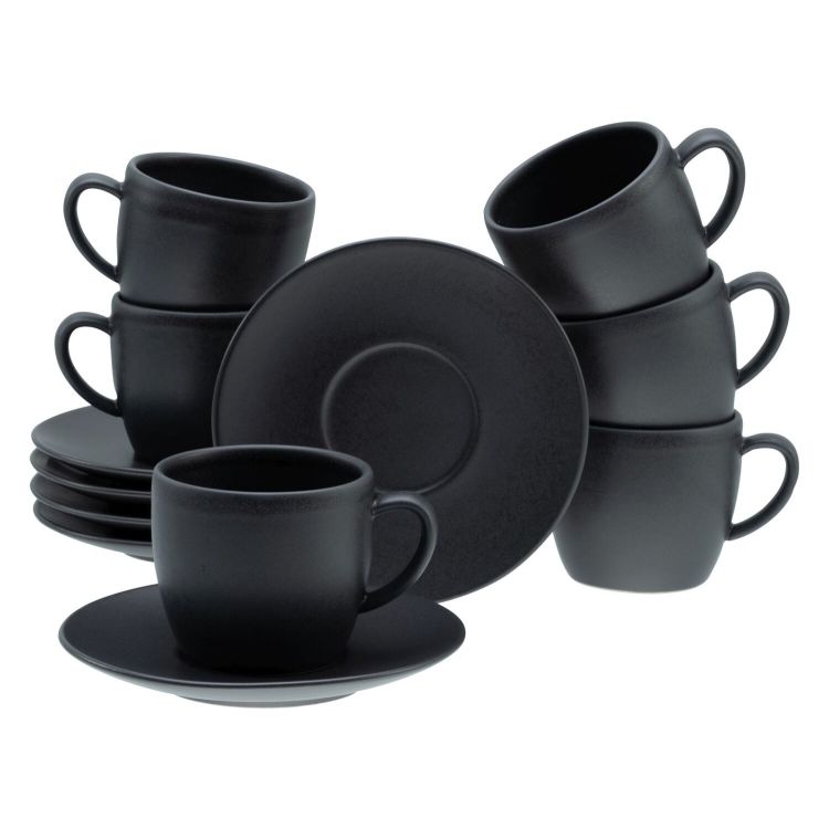 Soft Touch Black -  Cappuccinotassen 12-tlg