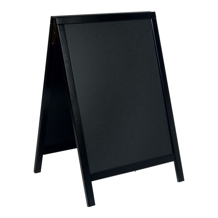 Kundenstopper Woody - Schwarz - Kiefernholz lackiert - 55x85cm