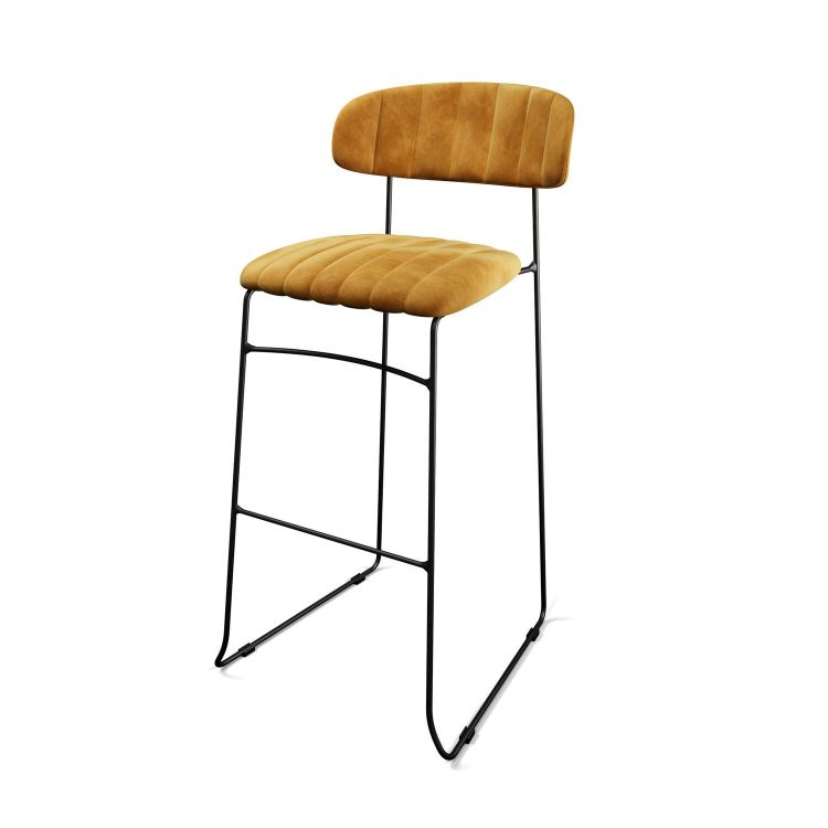 Mundo Barhocker, Velours gepolstert, feuerhemmend
