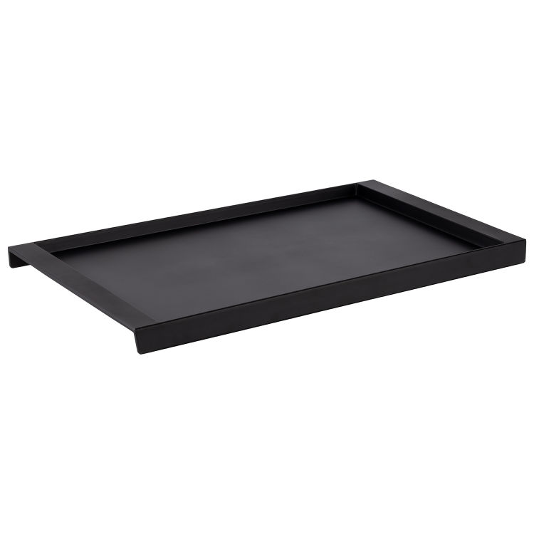 Tablett / Basis 67 x 38 cm, H: 4 cm Melamin, schwarz mit Antirutsch-Füßchen passendes Schneidebrett: Artikelnummer 762, 763