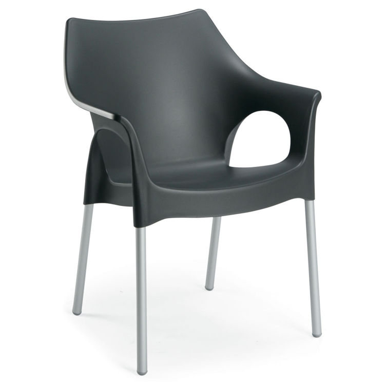 Alu-Stapelsessel Vegas silber/elfenbein . .