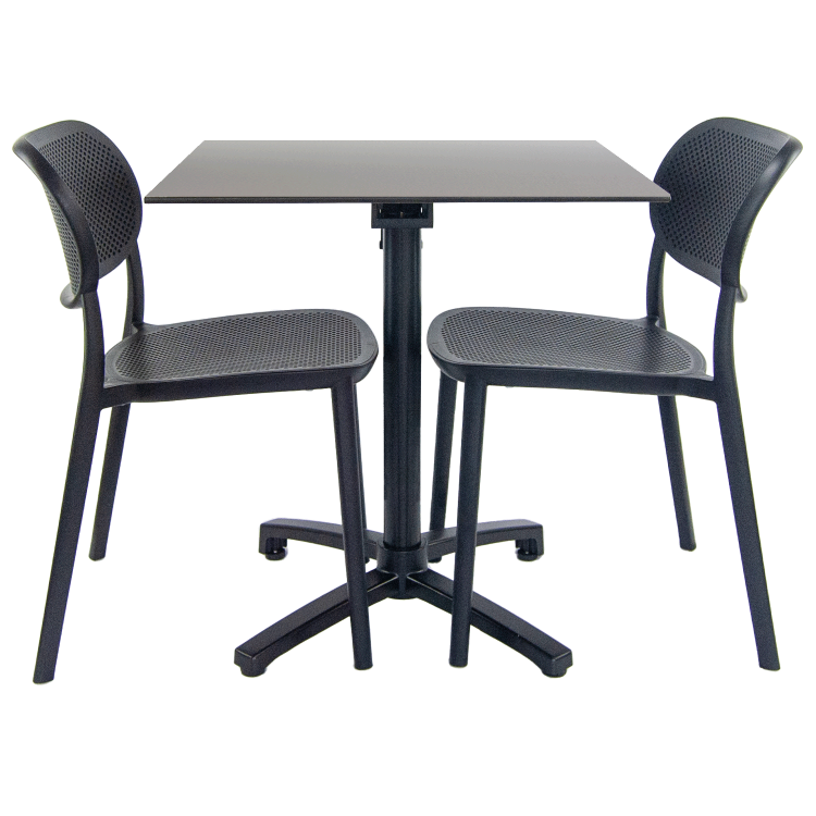 Set mobilier d'extérieur Diabolo avec 1 table rabattable et 2 chaises