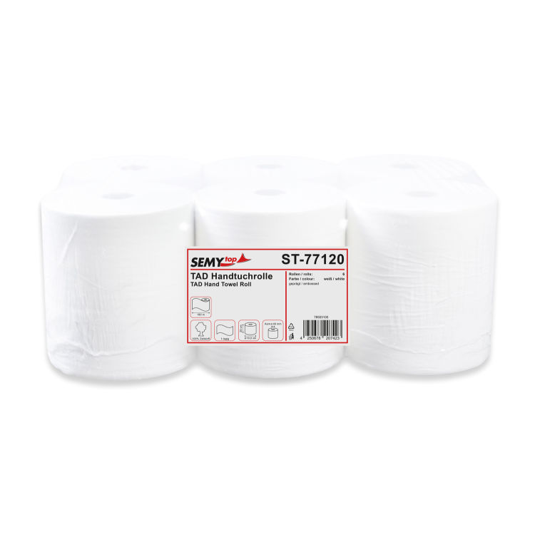 Handtuchrolle, 1-lagig, TAD, hochweiß, Ø 19 cm