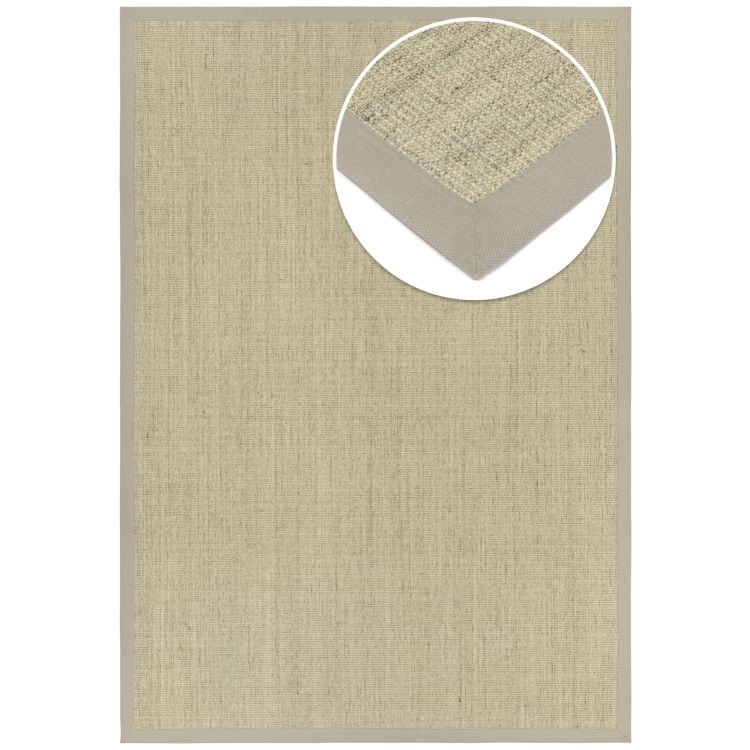 Purstoff macadamia mit Baumwollbordüre rund