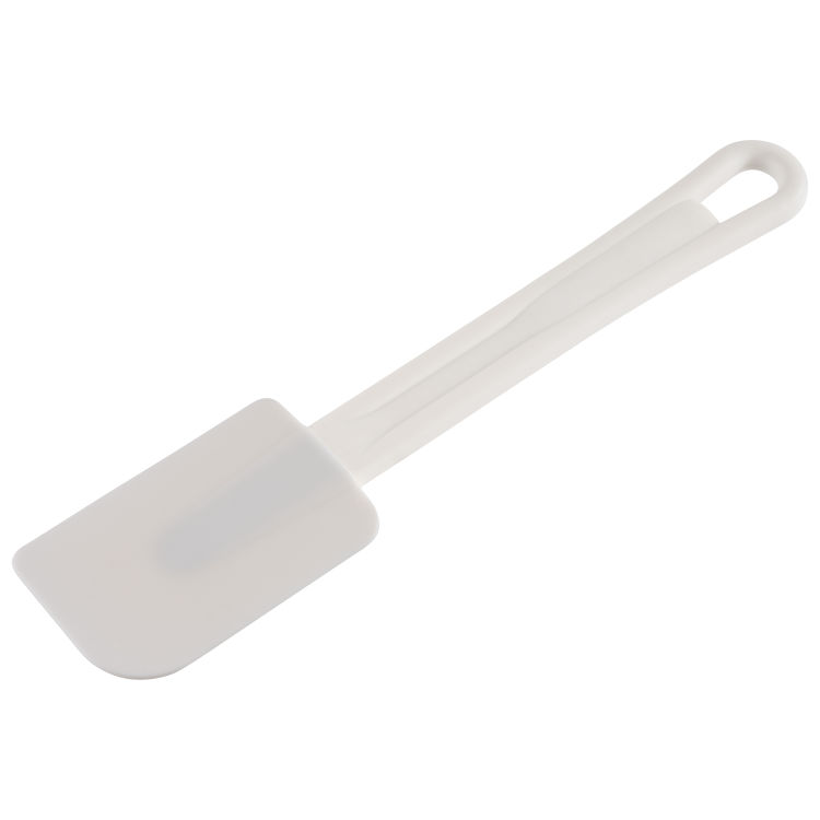 Teigspatel / Stielschaber Länge: 35,5 cm Polyamid, Silikon, weiß mit Aufhängeloch