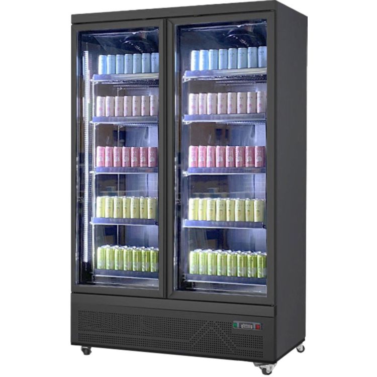 Getränkeühlschrank 1038 Liter mit 2 Flügeltüren 1253x710x2000 mm schwarz