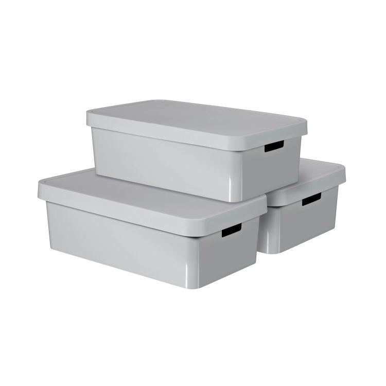 Set di 3 contenitori INFINITY con coperchio