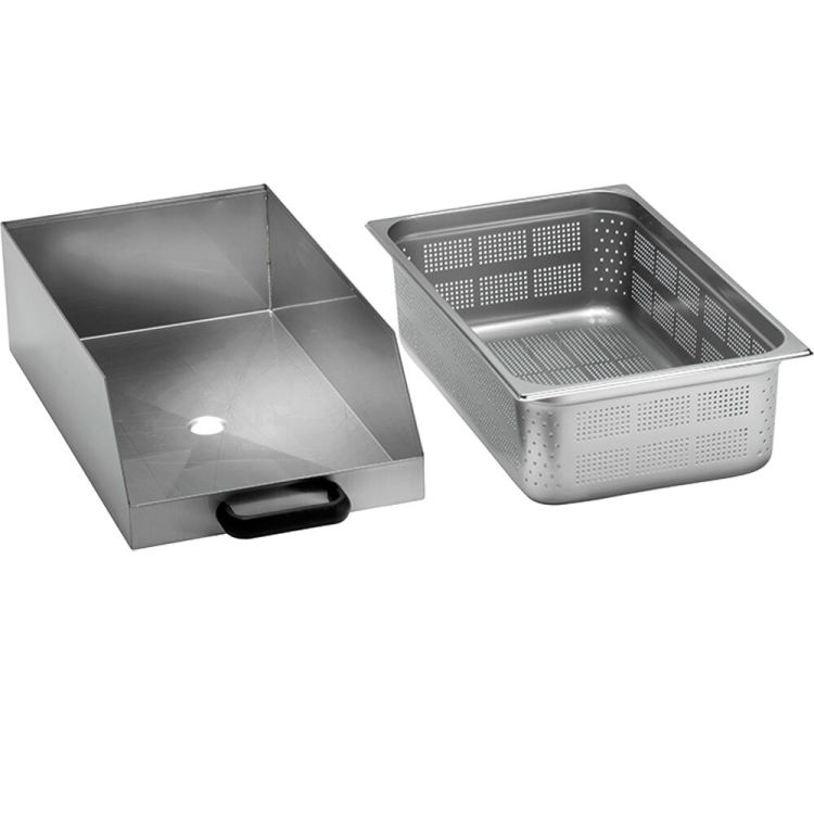 Stalgast 2-teilig Edelstahl Auffangschale für Kartoffelschälmaschine