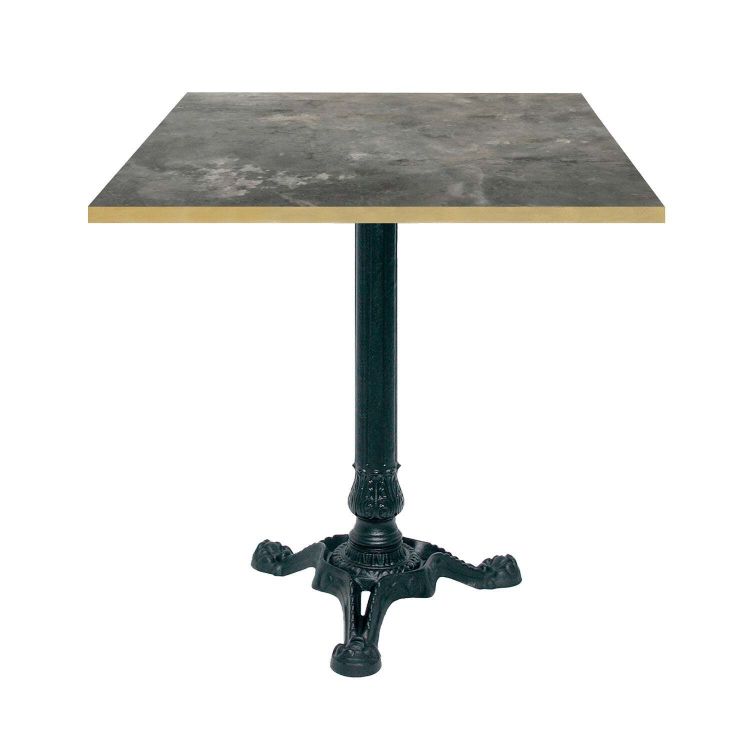 Tavolo Bistrot quadrato - bordi color ottone