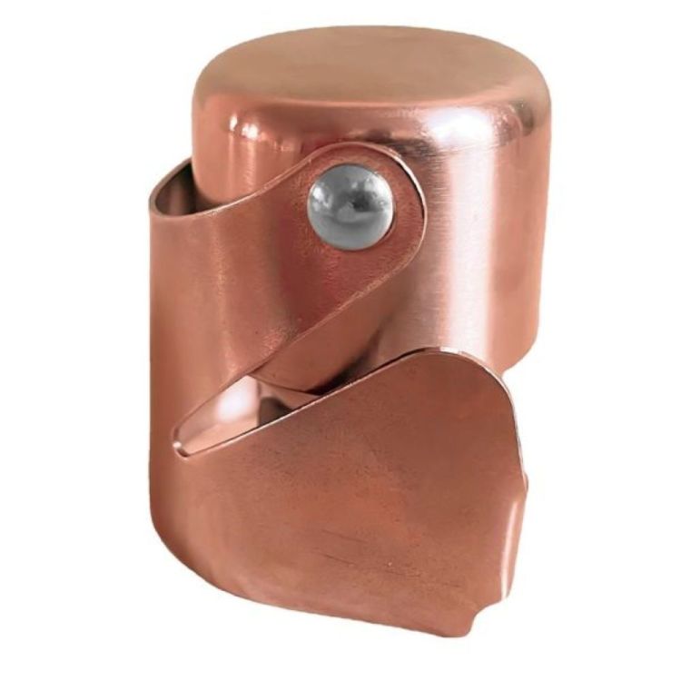 Bouchon pour bouteille de champagne, lot de 2, acier inoxydable, couleur cuivre