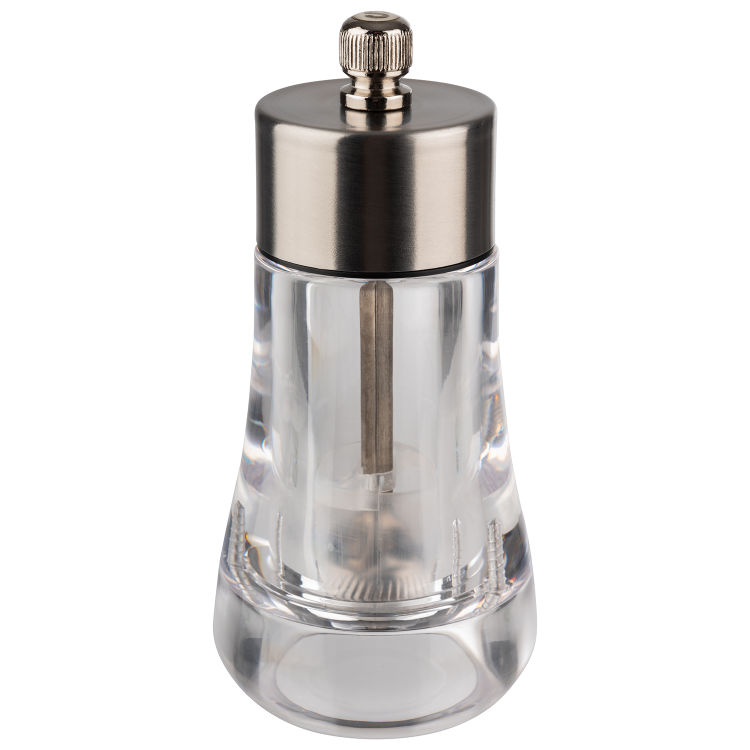 Salzmühle Ø 5 cm, H: 17 cm Akazienholz, schwarz Mahlwerk aus Edelstahl Schaft aus Edelstahl