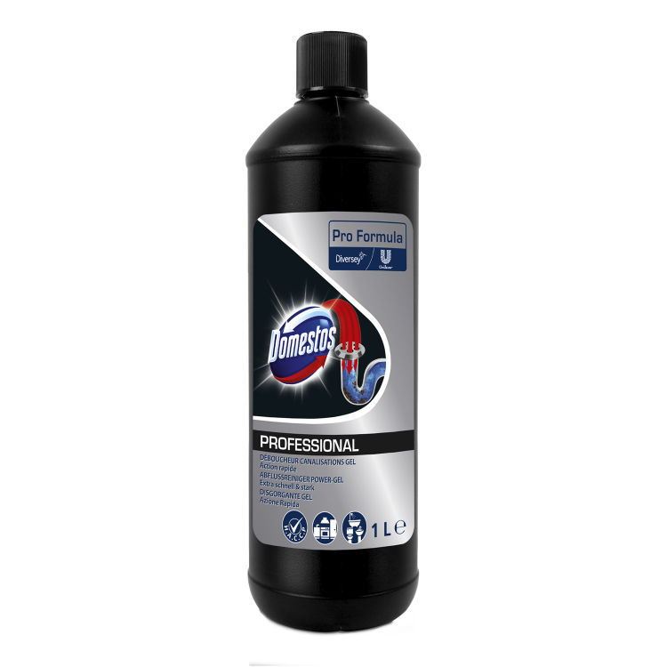 DOMESTOS Professional Abflussreiniger Power-Gel, Abflussreiniger, löst hartnäckigen Schmutz in Abflüssen