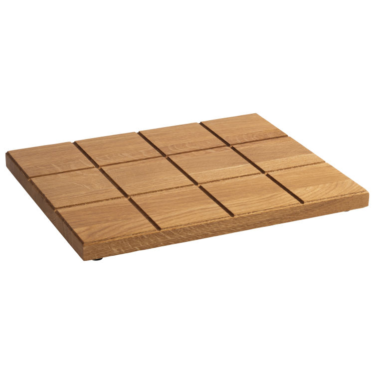 GN 1/2 Buffetbrett -SQUARE- 32,5 x 26,5 cm, H: 2,5 cm Eichenholz, geölt mit Antirutsch-Füßchen