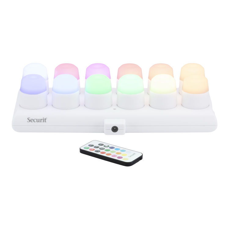 12er-Set Amsterdam Kerzen – LED Farben – Magnetische Ladestation und Fernbedienung inklusive