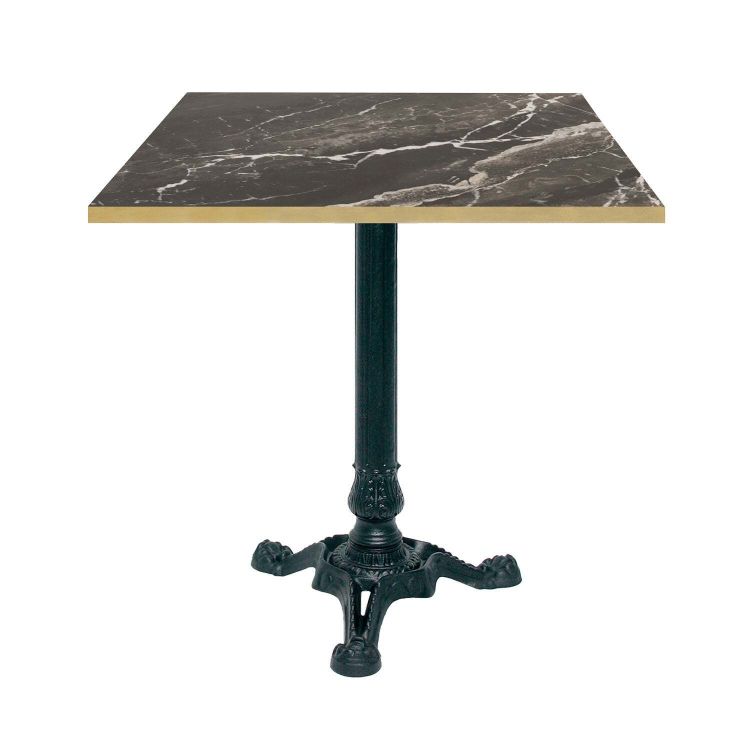 Tisch Bistrot 70x70cm - Modell Berbre Capuccino mit messingfarbenen Kanten