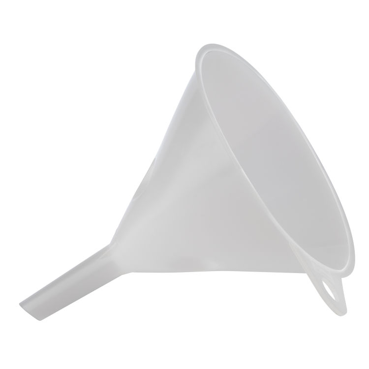 Trichter Polyethylen, weiß  mit Aufhängeöse mit Entlüftungsrippen
