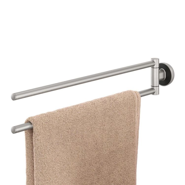 Porte-serviette à 2 bras Cooper inox brossé/noir