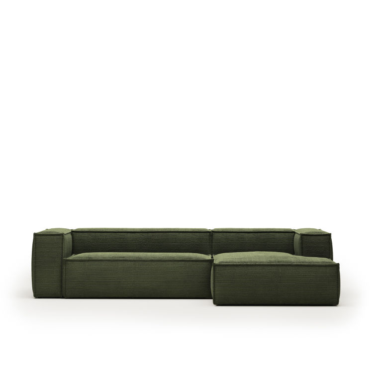 Blok 3-Sitzer-Sofa mit Chaiselongue rechts breiter Cord