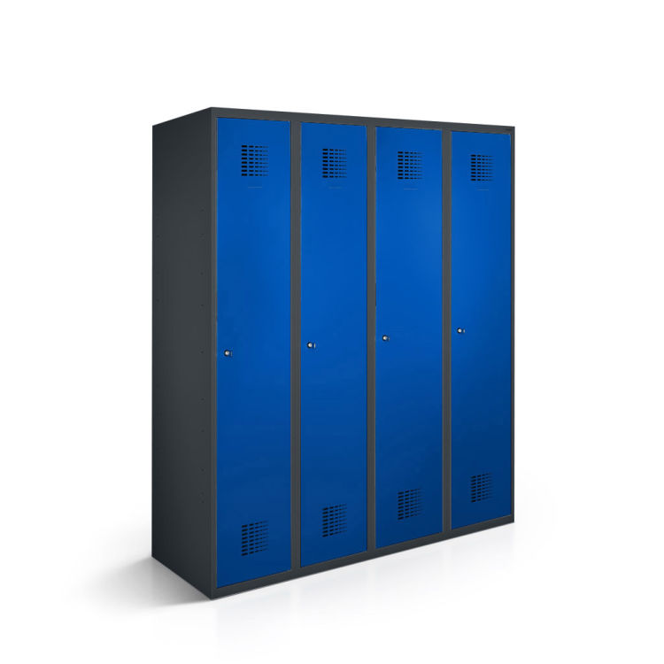 Kleiderspind 4 Türen mit anthrazitgrauem Korpus