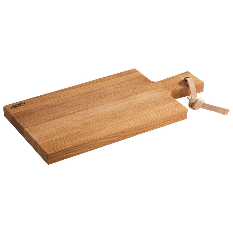 Servierbrett -SIMPLY WOOD- 35 x 17 cm, H: 2 cm Eichenholz, geölt Servierfläche: 27 x 17 cm Grifflänge: 8 cm Gesamtlänge: 35 cm