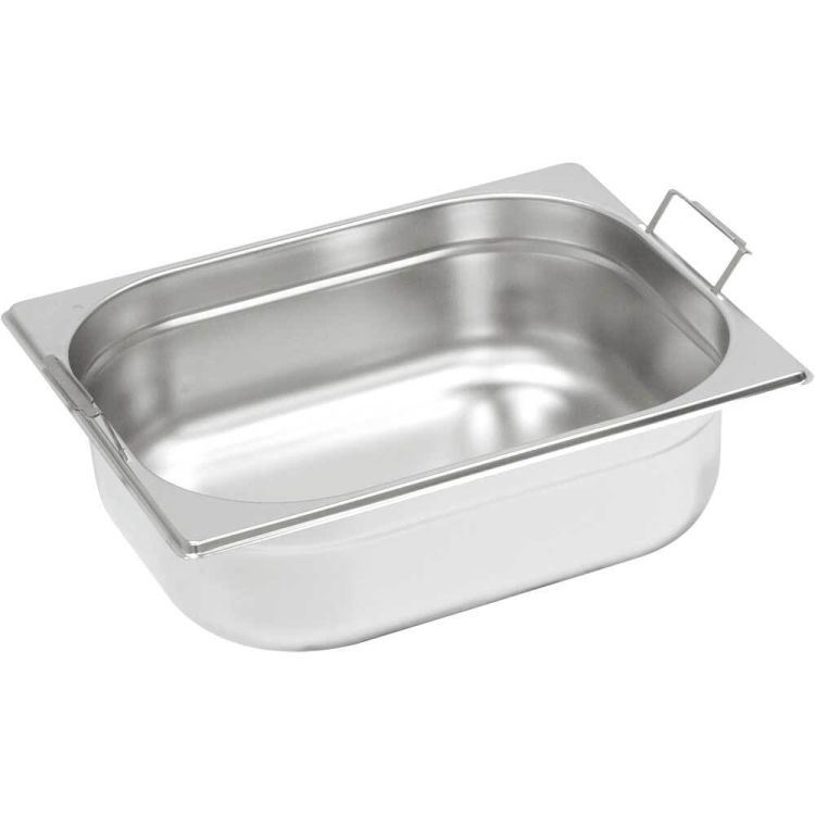 Bac GN 1/2 avec ergots en inox, série STANDARD
