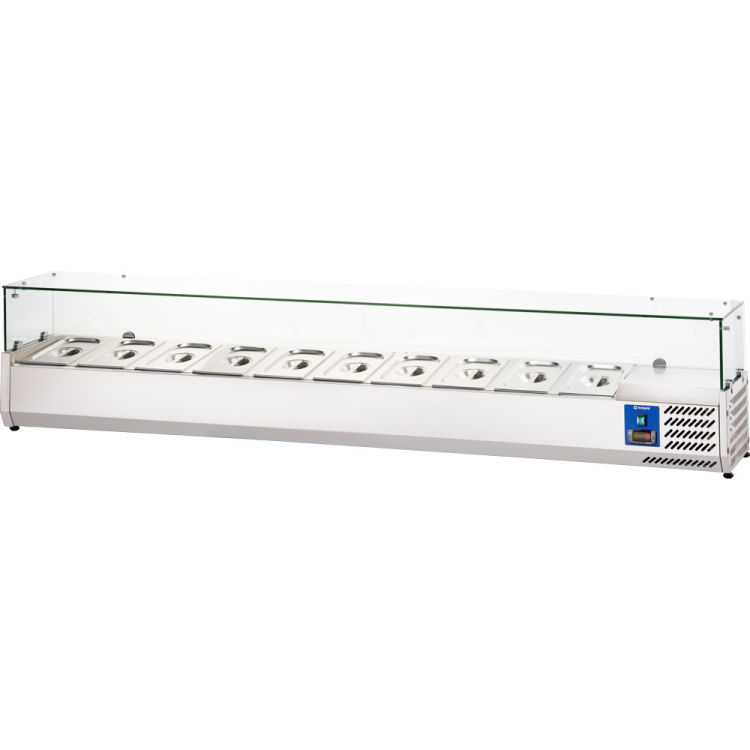 Vitrine réfrigérée pour 10 bacs GN 1/4